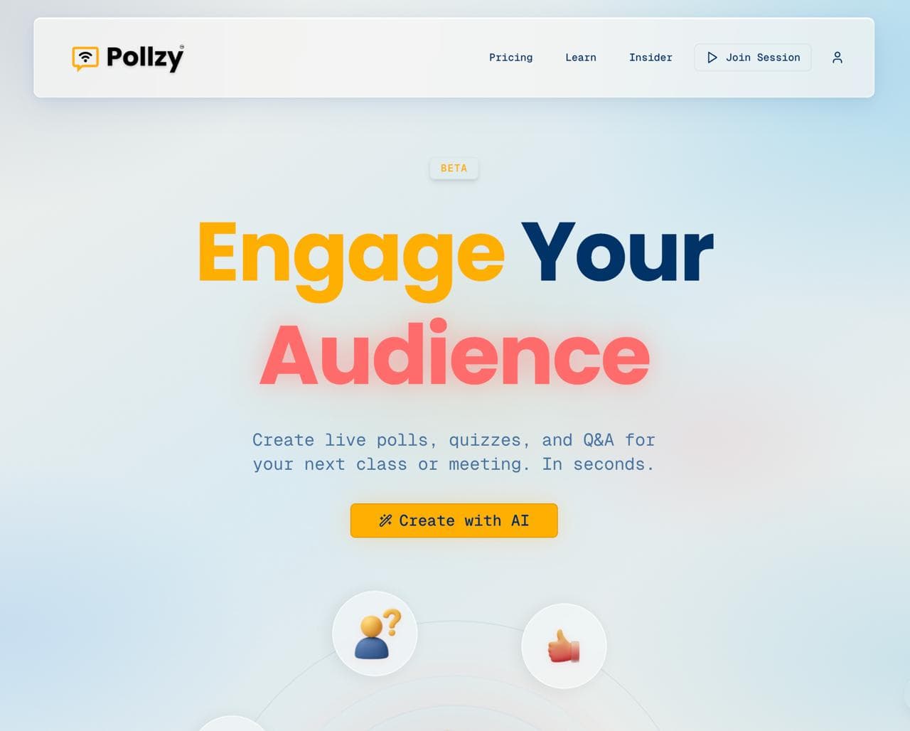 Screenshot of Pollzy – AI-Powered Live Polls & Quizzes | Free
