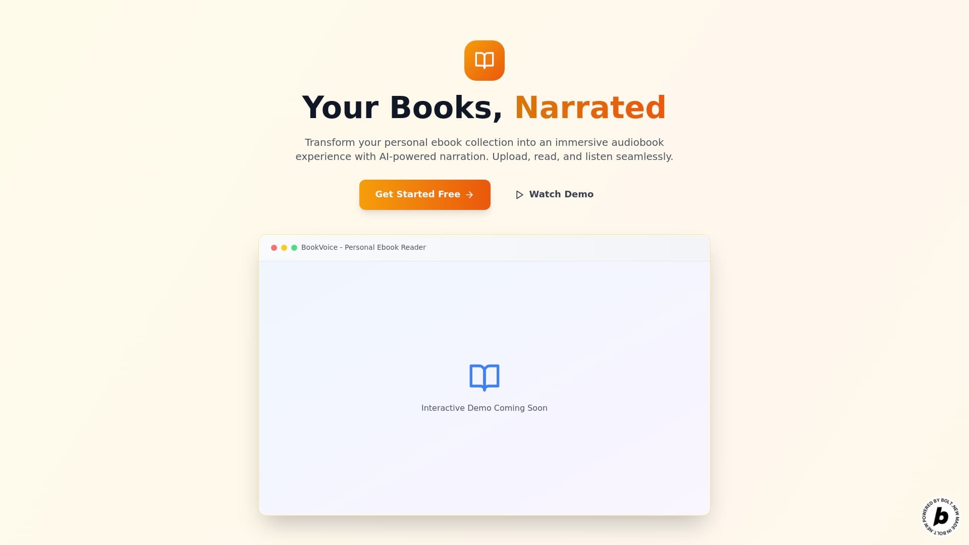 Screenshot of Your Books, Narrated