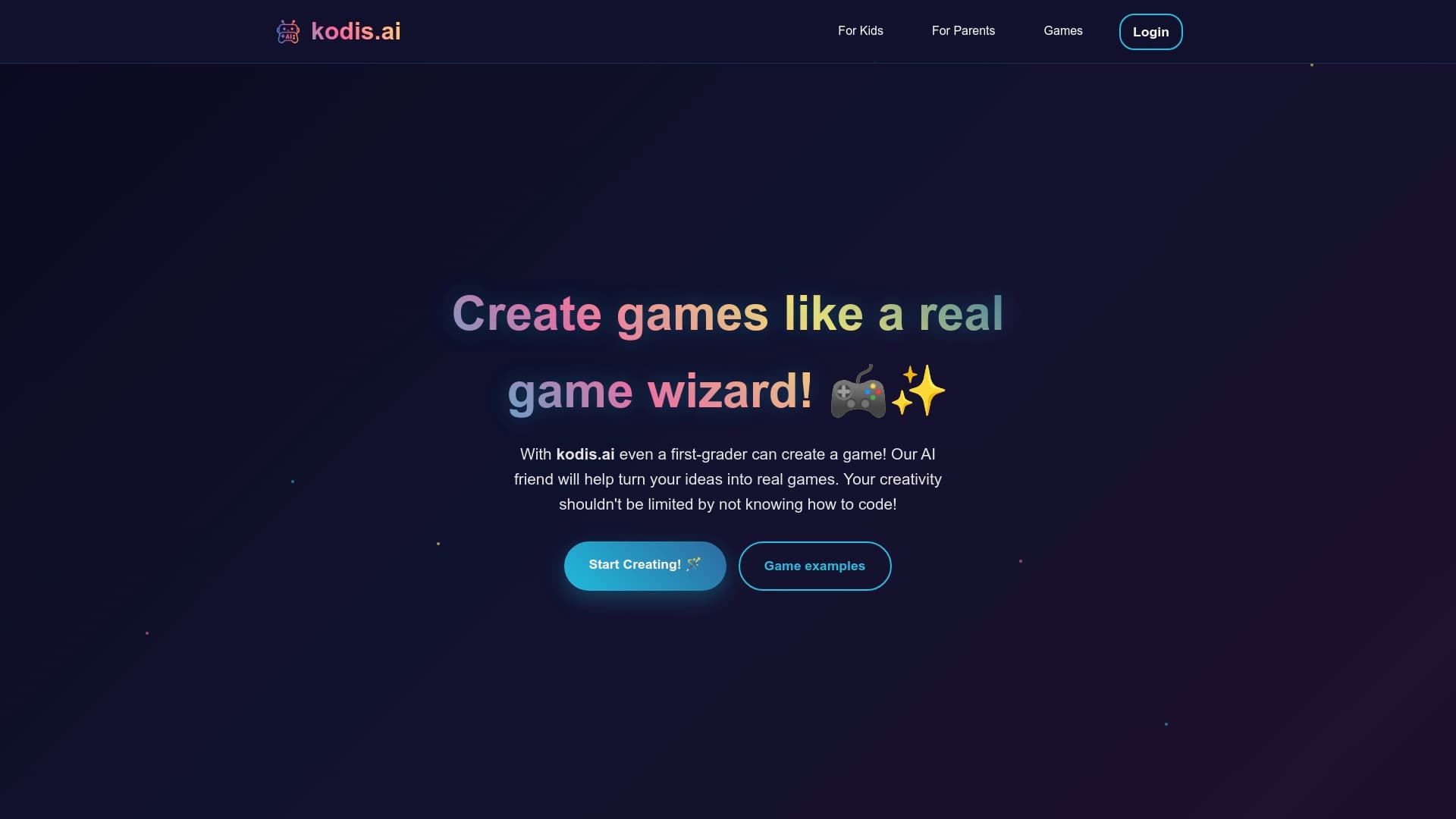 Screenshot of Create games like a real game wizard! 🎮✨