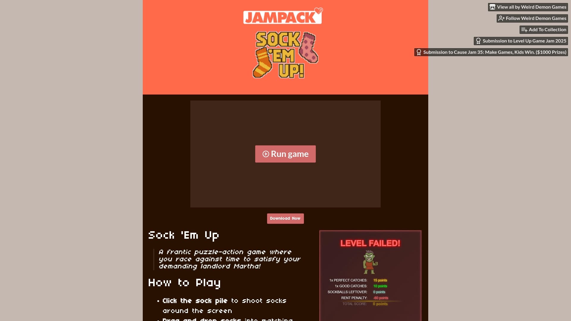 Screenshot of Sock 'Em Up