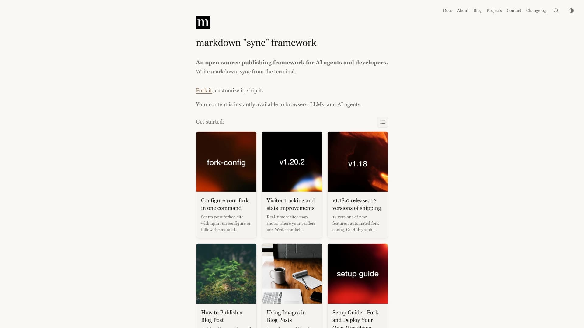 Screenshot of Markdown sync framework