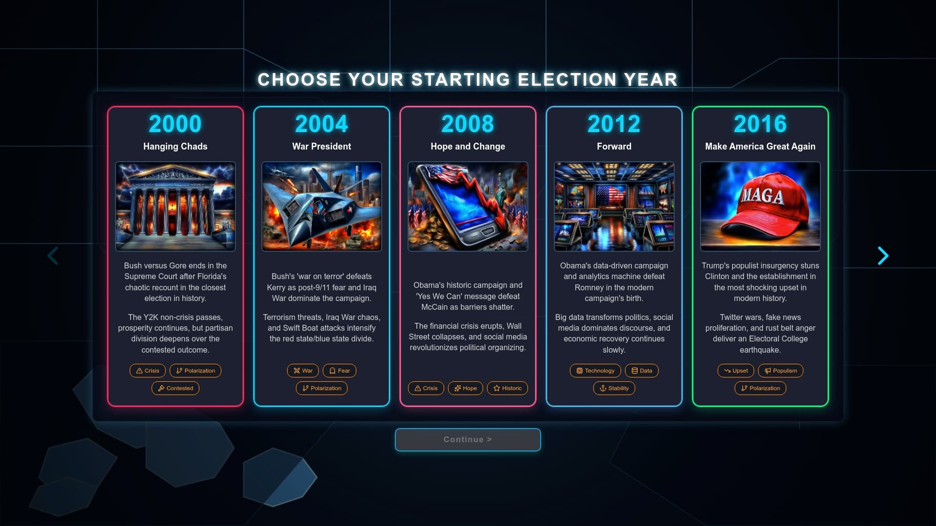 Screenshot of Power Play Chronicles - Presidential Primary Campaign Simulator