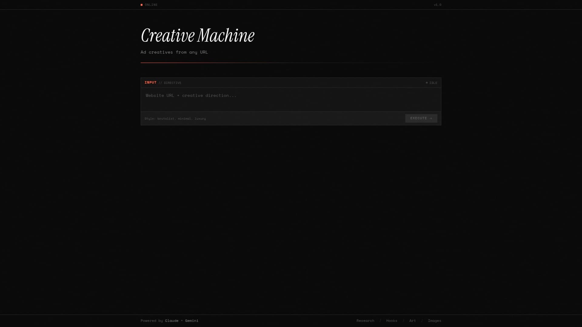 Screenshot of Creative Agent
