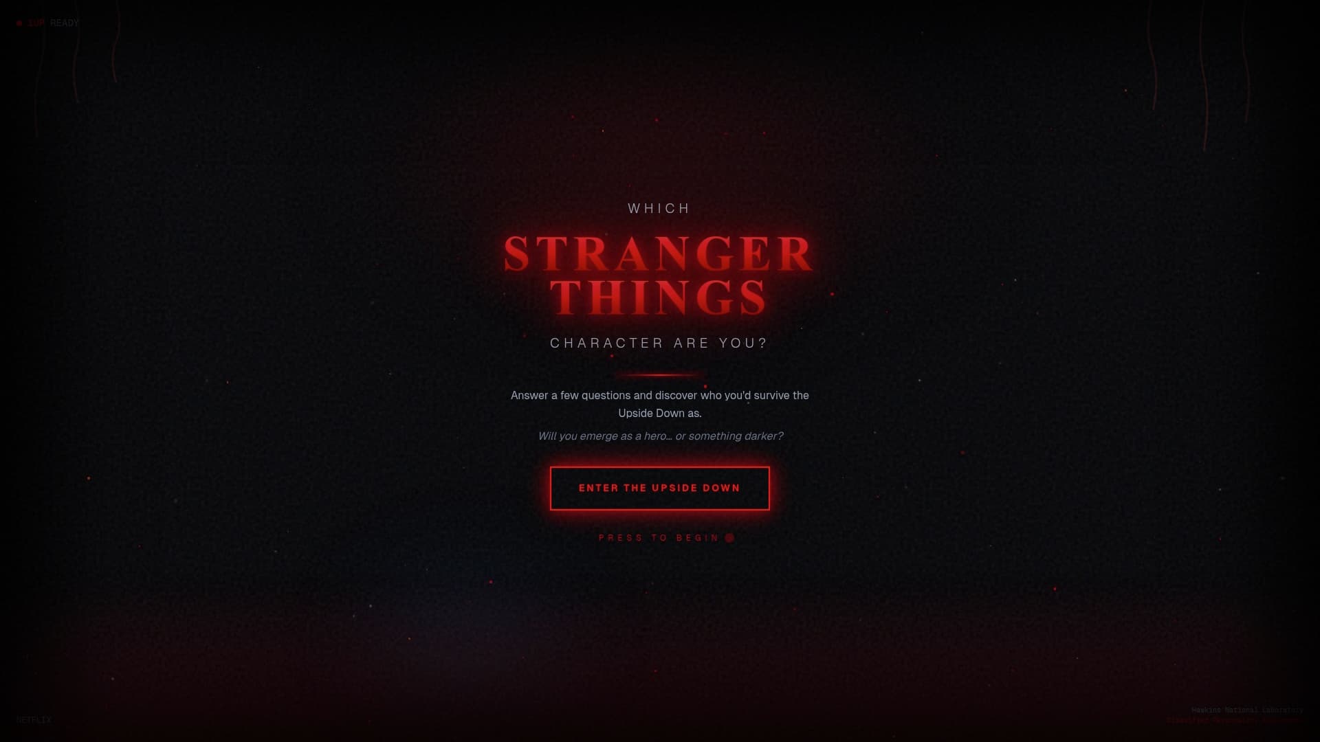 Screenshot of Stranger Things Quiz
