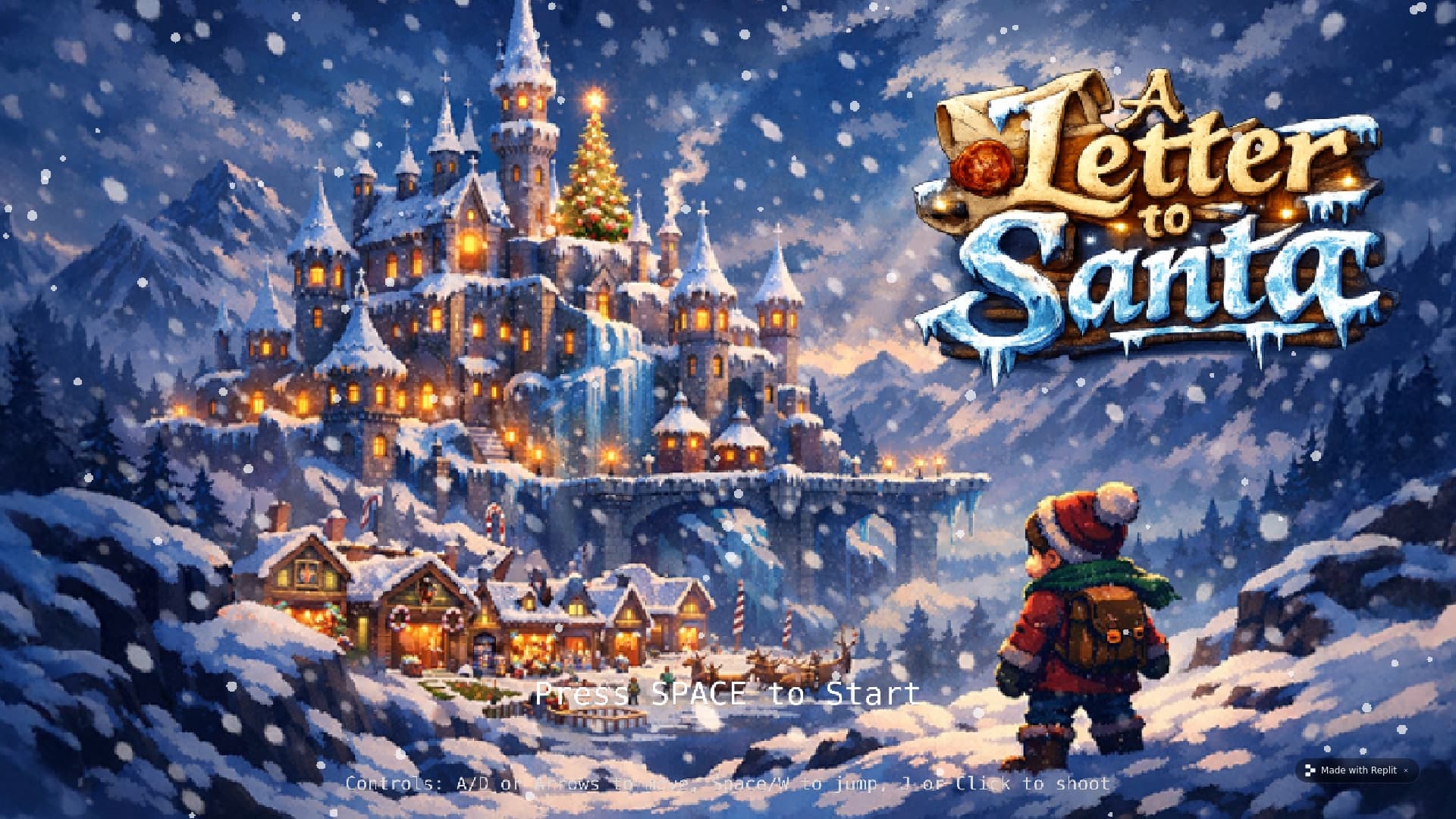 Screenshot of A Letter to Santa - Christmas Platformer