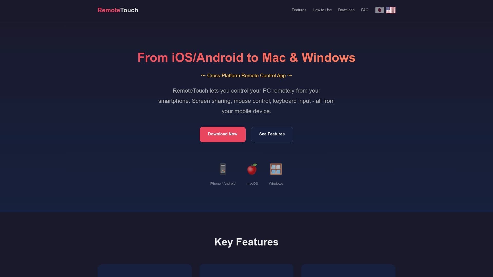 Screenshot of RemoteTouch - Control your PC from your smartphone