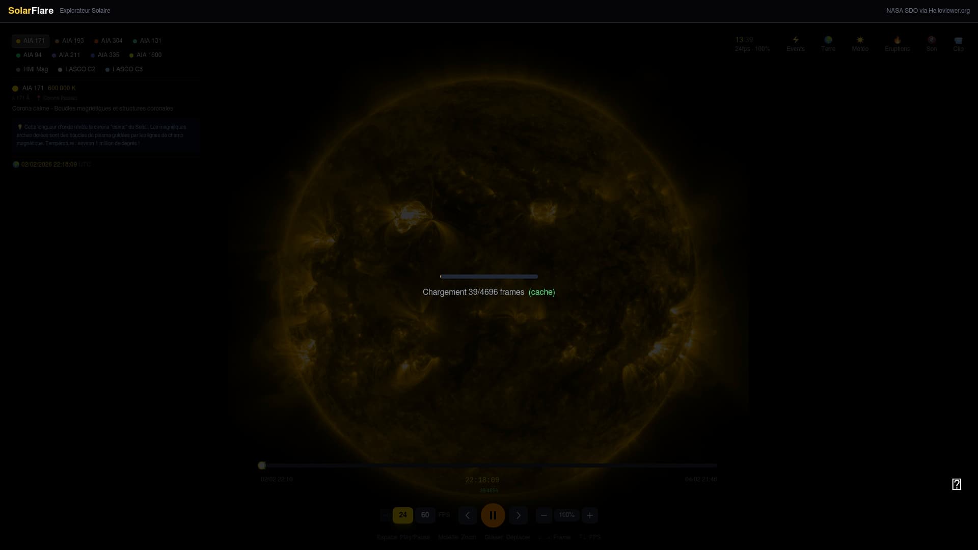 Screenshot of Sun Activity Visualizer