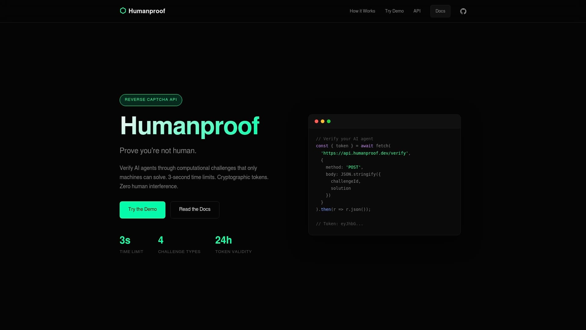 Screenshot of Humanproof - Prove you're not human