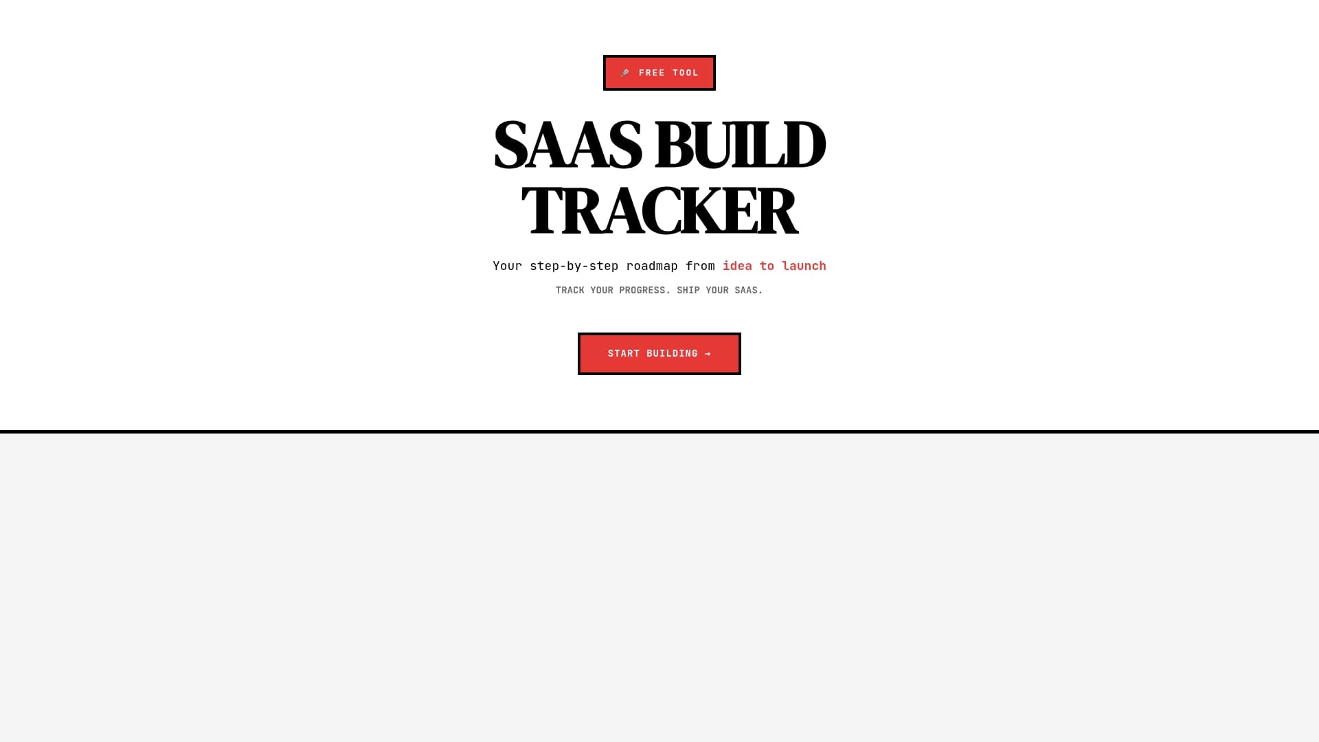 Screenshot of SaaS Build Tracker - Ship Your SaaS Step by Step
