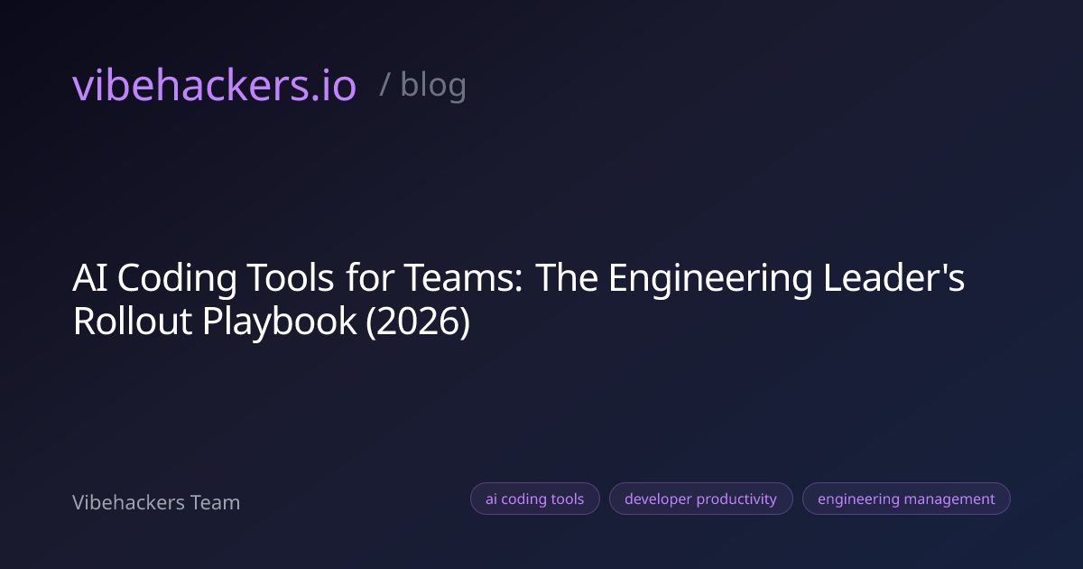 AI Coding Tools for Teams: The Engineering Leader's Rollout Playbook ...